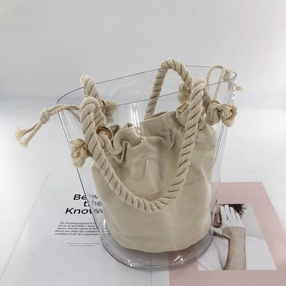 Fashion Nova Handbags - Chic Fashion Beach Clear Transparent twist knot